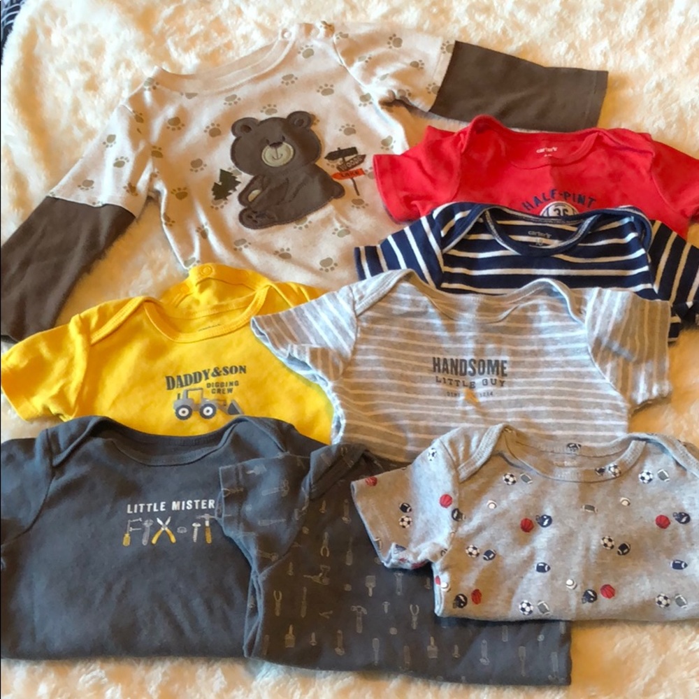 Infant Boy 18month Onesie Lot of 8 pieces EUC